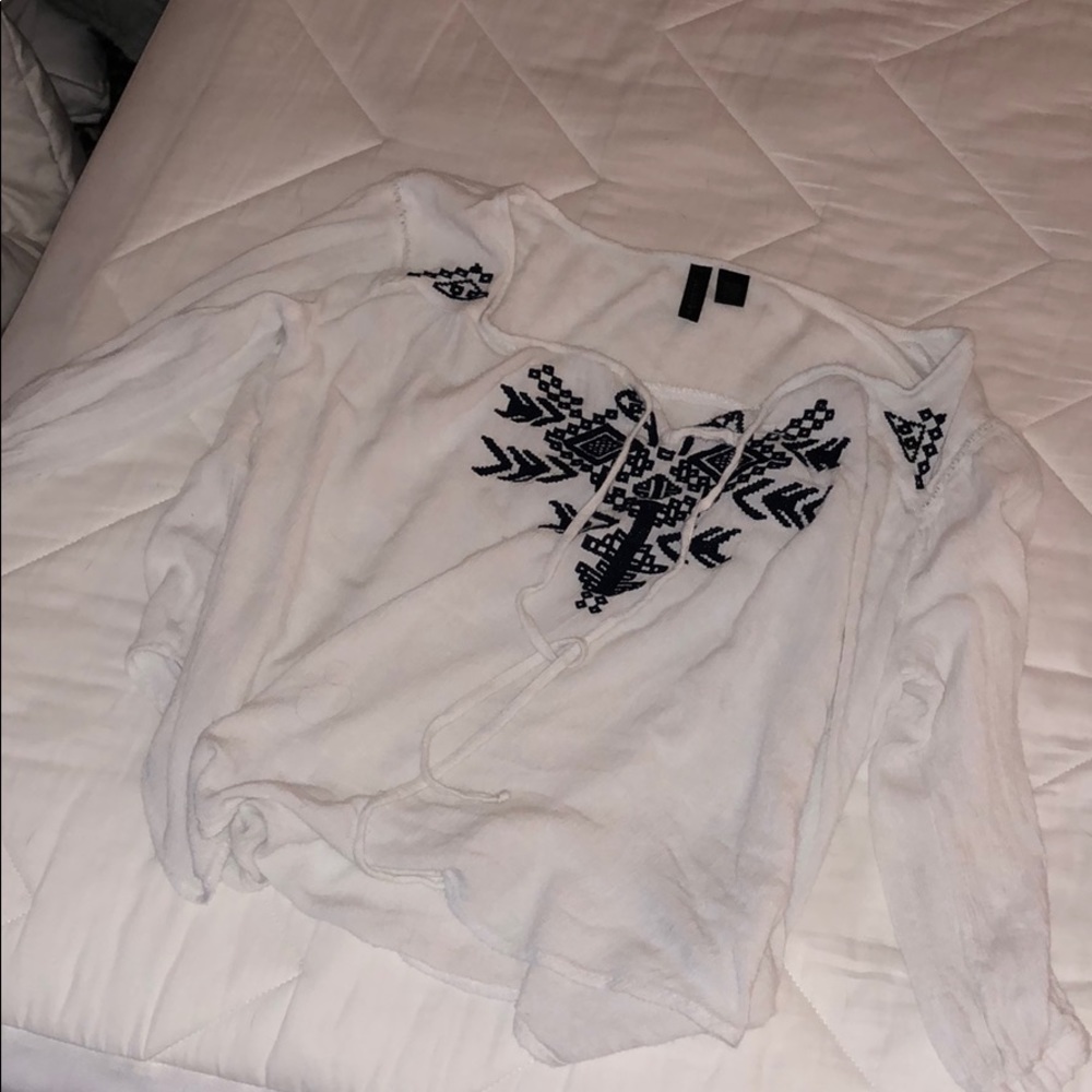 long sleeve sheer blouse